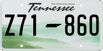 TN license plate Z7186O