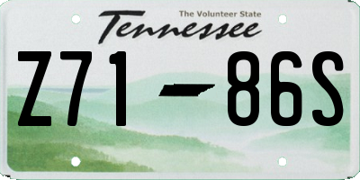 TN license plate Z7186S