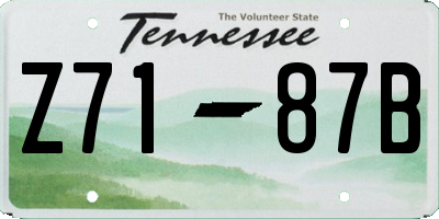 TN license plate Z7187B