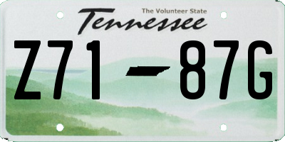 TN license plate Z7187G