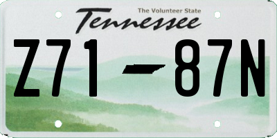 TN license plate Z7187N