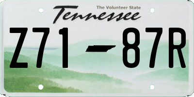 TN license plate Z7187R