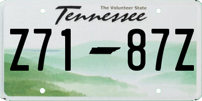 TN license plate Z7187Z