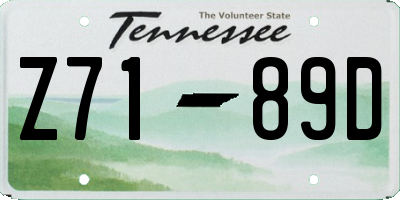 TN license plate Z7189D