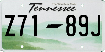 TN license plate Z7189J