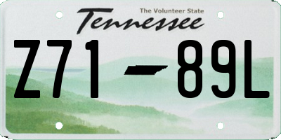TN license plate Z7189L