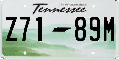 TN license plate Z7189M