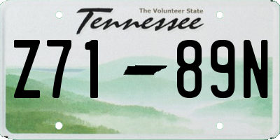 TN license plate Z7189N