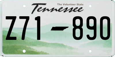 TN license plate Z7189O