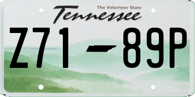 TN license plate Z7189P