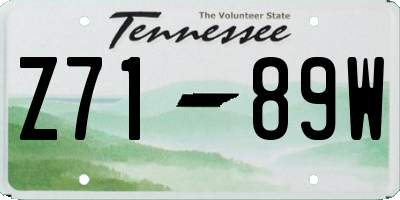TN license plate Z7189W