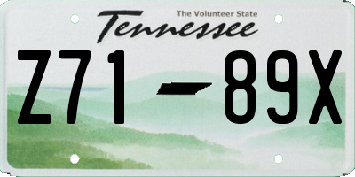 TN license plate Z7189X