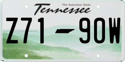 TN license plate Z7190W
