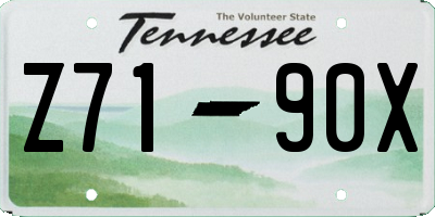 TN license plate Z7190X