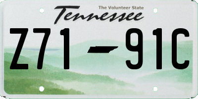 TN license plate Z7191C