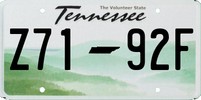 TN license plate Z7192F