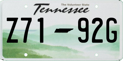 TN license plate Z7192G