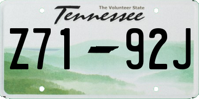 TN license plate Z7192J
