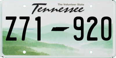 TN license plate Z7192O