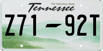 TN license plate Z7192T