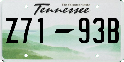 TN license plate Z7193B