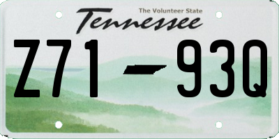 TN license plate Z7193Q