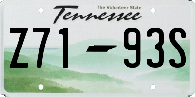 TN license plate Z7193S