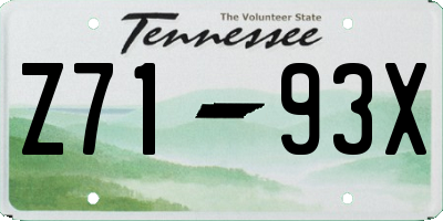 TN license plate Z7193X