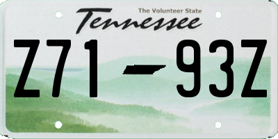 TN license plate Z7193Z