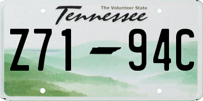TN license plate Z7194C