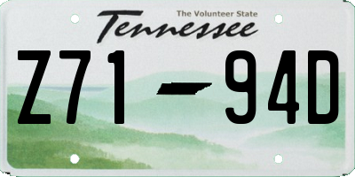 TN license plate Z7194D