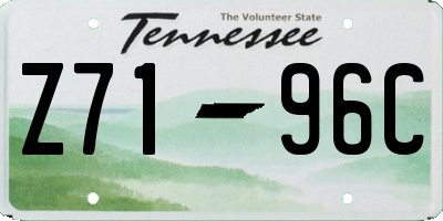 TN license plate Z7196C