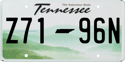 TN license plate Z7196N