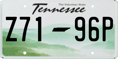 TN license plate Z7196P