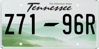 TN license plate Z7196R