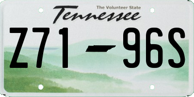 TN license plate Z7196S