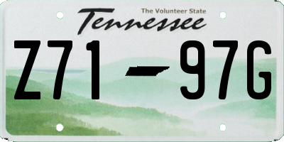 TN license plate Z7197G