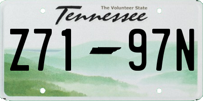 TN license plate Z7197N