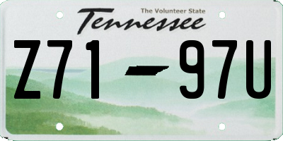 TN license plate Z7197U