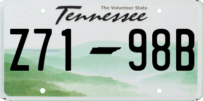 TN license plate Z7198B