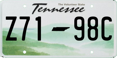 TN license plate Z7198C
