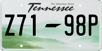 TN license plate Z7198P