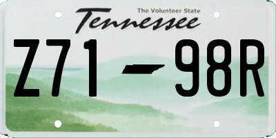TN license plate Z7198R