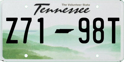 TN license plate Z7198T