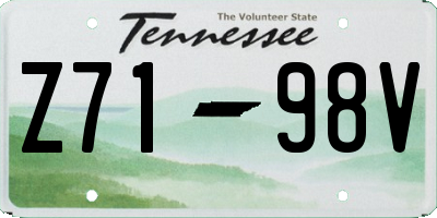 TN license plate Z7198V
