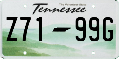 TN license plate Z7199G