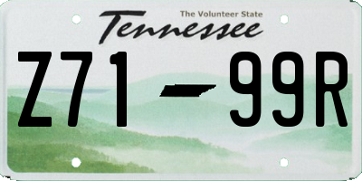 TN license plate Z7199R