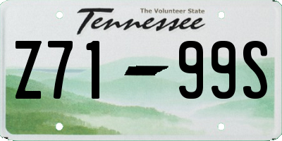 TN license plate Z7199S