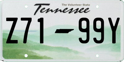TN license plate Z7199Y