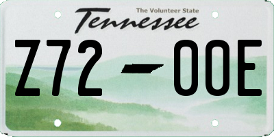 TN license plate Z7200E